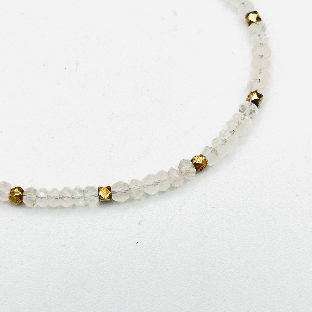 Sundance Catalog Moonstone Bracelet Sterling Silver 18k Gold Plated 7.5" White‎ - Picture 4 of 7